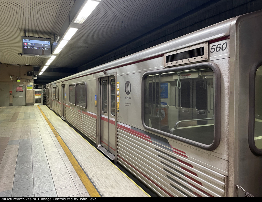 Side of an LACMTA Breda Subway Car